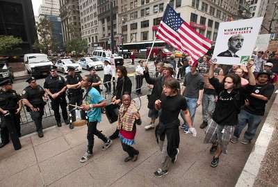 Occupy Wall Street protesters on the move